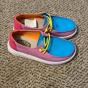 Hey Dude Kids Blue and Pink Sneakers